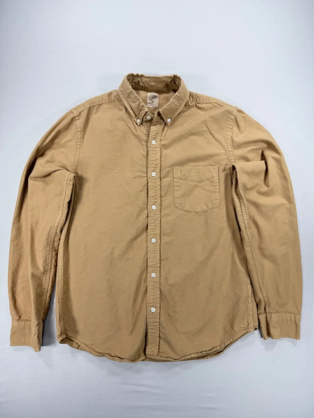 J.Crew Men's 100% Cotton Slim Fit Button-Down Shirt - Tan / Khaki